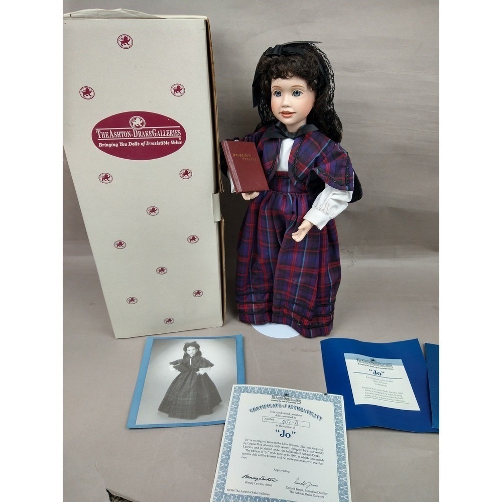 Ashton-Drake Jo Little Women Porcelain Doll Wendy Lawton 1994 COA Box 407-D